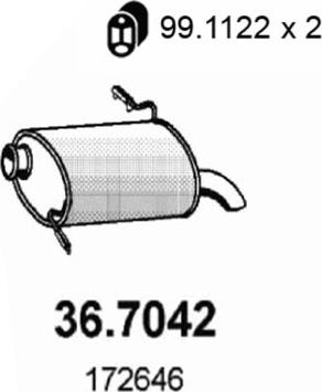 ASSO 36.7042 - Глушитель выхлопных газов, конечный avtokuzovplus.com.ua