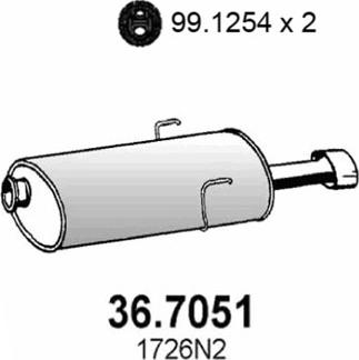 ASSO 36.7051 - Глушник вихлопних газів кінцевий autocars.com.ua