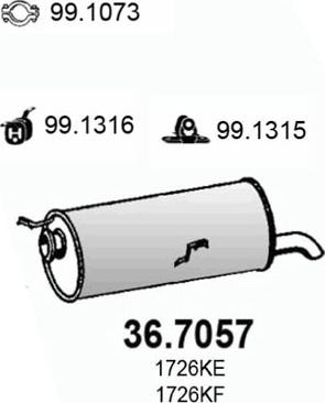 ASSO 36.7057 - Глушитель выхлопных газов, конечный autodnr.net