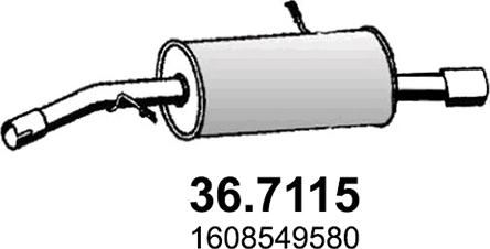 ASSO 36.7115 - Глушитель выхлопных газов, конечный avtokuzovplus.com.ua