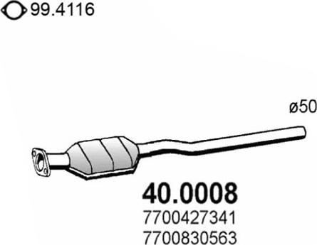 ASSO 40.0008 - Каталізатор autocars.com.ua