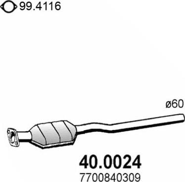 ASSO 40.0024 - Каталізатор autocars.com.ua