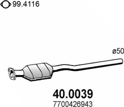 ASSO 40.0039 - Каталізатор autocars.com.ua