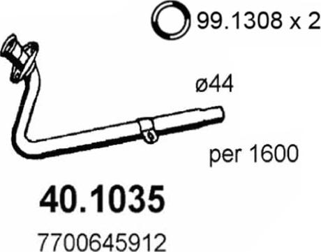 ASSO 40.1035 - Труба вихлопного газу autocars.com.ua