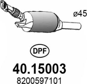 ASSO 40.15003 - сажі / частковий фільтр, система вихлопу ОГ autocars.com.ua