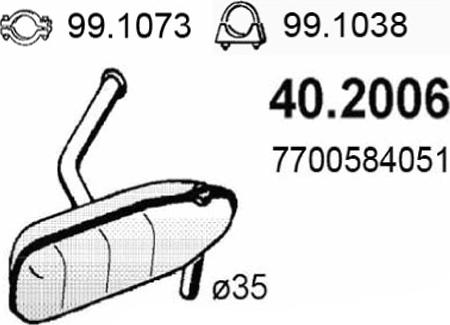 ASSO 40.2006 - Предглушітель вихлопних газів autocars.com.ua