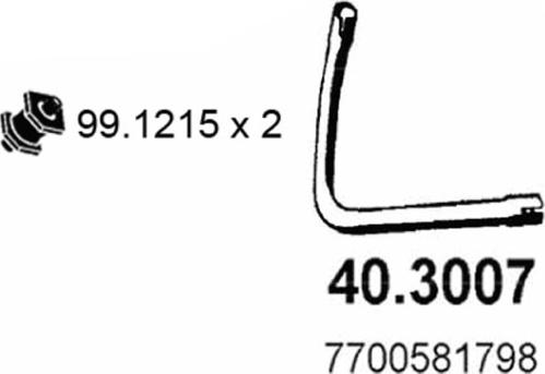 ASSO 40.3007 - Труба вихлопного газу autocars.com.ua
