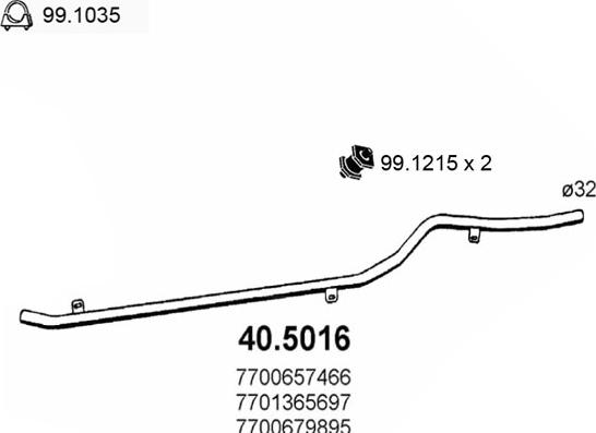 ASSO 40.5016 - Труба выхлопного газа autodnr.net