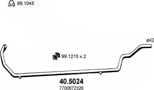 ASSO 40.5024 - Труба вихлопного газу autocars.com.ua