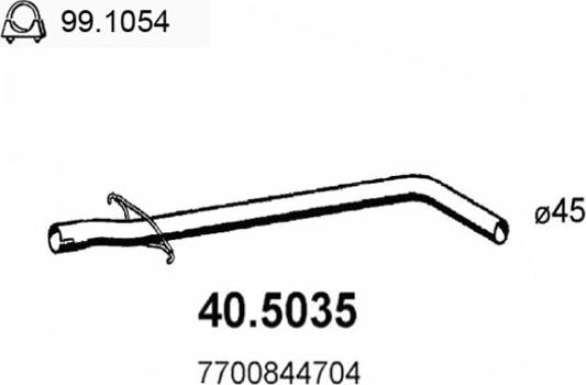 ASSO 40.5035 - Труба вихлопного газу autocars.com.ua