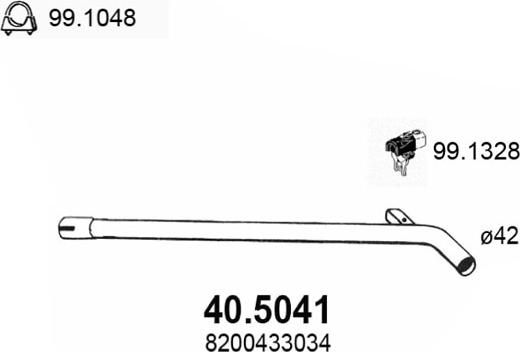 ASSO 40.5041 - Труба вихлопного газу autocars.com.ua