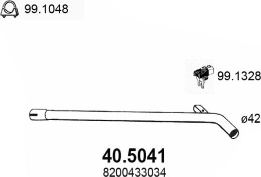 ASSO 40.5041 - Труба выхлопного газа avtokuzovplus.com.ua