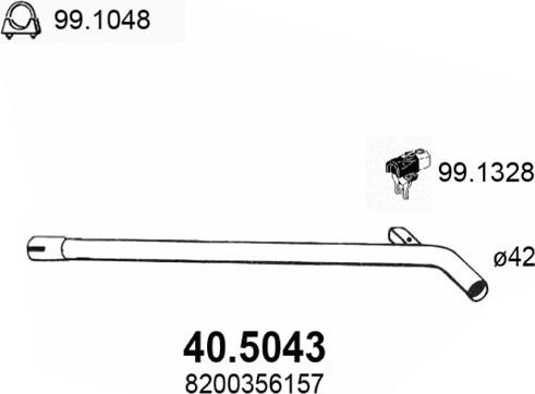 ASSO 40.5043 - Труба выхлопного газа avtokuzovplus.com.ua