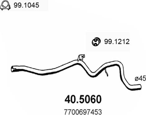 ASSO 40.5060 - Труба вихлопного газу autocars.com.ua