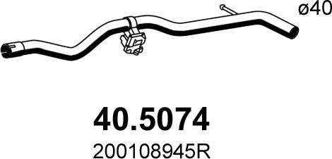 ASSO 40.5074 - Труба вихлопного газу autocars.com.ua
