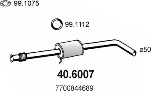 ASSO 40.6007 - Середній глушник вихлопних газів autocars.com.ua