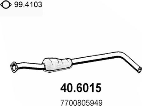 ASSO 40.6015 - Средний глушитель выхлопных газов avtokuzovplus.com.ua