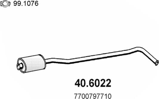 ASSO 40.6022 - Середній глушник вихлопних газів autocars.com.ua