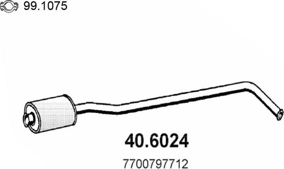 ASSO 40.6024 - Середній глушник вихлопних газів autocars.com.ua