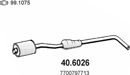 ASSO 40.6026 - Середній глушник вихлопних газів autocars.com.ua