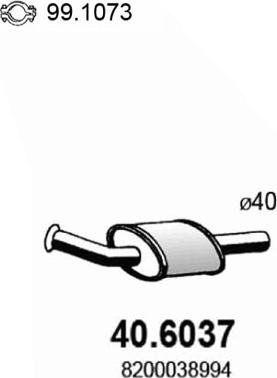 ASSO 40.6037 - Середній глушник вихлопних газів autocars.com.ua