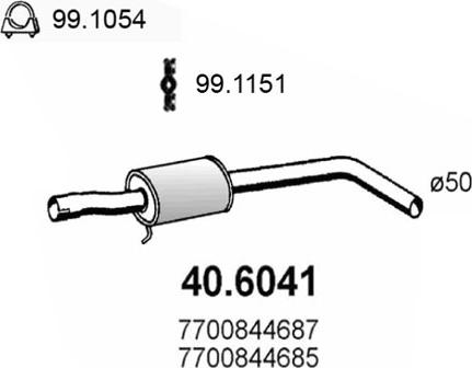 ASSO 40.6041 - Середній глушник вихлопних газів autocars.com.ua