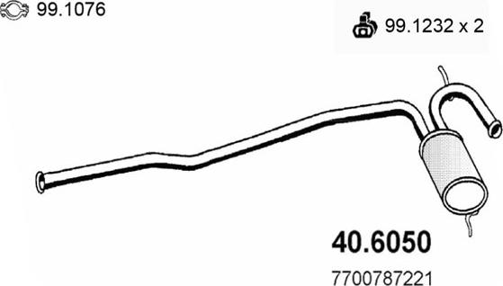 ASSO 40.6050 - Средний глушитель выхлопных газов autodnr.net
