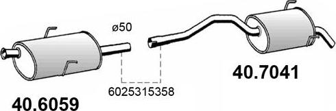 ASSO 40.6059 - Середній глушник вихлопних газів autocars.com.ua