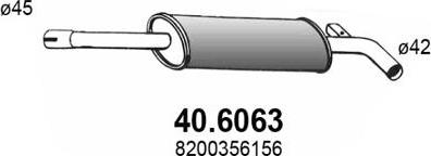ASSO 40.6063 - Середній глушник вихлопних газів autocars.com.ua