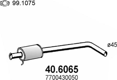 ASSO 40.6065 - Середній глушник вихлопних газів autocars.com.ua