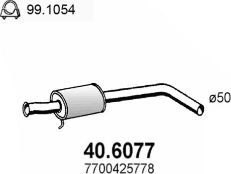 ASSO 40.6077 - Середній глушник вихлопних газів autocars.com.ua