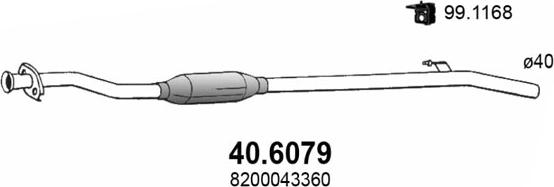 ASSO 40.6079 - Средний глушитель выхлопных газов avtokuzovplus.com.ua