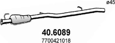 ASSO 40.6089 - Середній глушник вихлопних газів autocars.com.ua