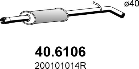 ASSO 40.6106 - Средний глушитель выхлопных газов avtokuzovplus.com.ua