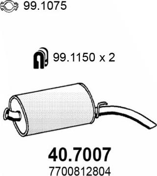 ASSO 40.7007 - Глушник вихлопних газів кінцевий autocars.com.ua