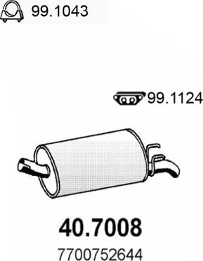 ASSO 40.7008 - Глушник вихлопних газів кінцевий autocars.com.ua