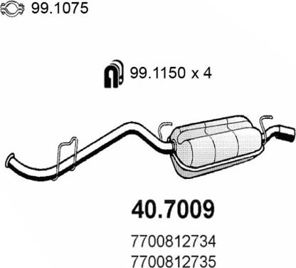 ASSO 40.7009 - Глушник вихлопних газів кінцевий autocars.com.ua