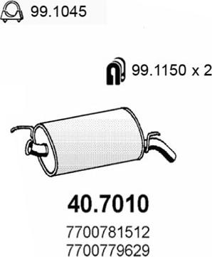 ASSO 40.7010 - Глушник вихлопних газів кінцевий autocars.com.ua