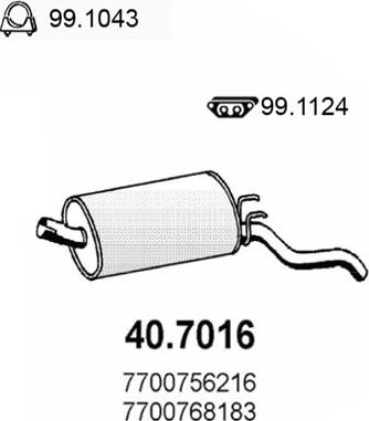 ASSO 40.7016 - Глушник вихлопних газів кінцевий autocars.com.ua