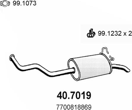 ASSO 40.7019 - Глушник вихлопних газів кінцевий autocars.com.ua