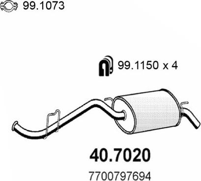 ASSO 40.7020 - Глушник вихлопних газів кінцевий autocars.com.ua