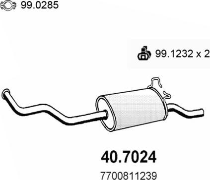 ASSO 40.7024 - Глушник вихлопних газів кінцевий autocars.com.ua