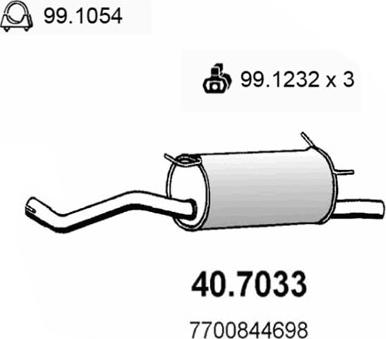 ASSO 40.7033 - Глушитель выхлопных газов, конечный avtokuzovplus.com.ua