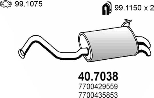 ASSO 40.7038 - Глушник вихлопних газів кінцевий autocars.com.ua