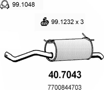 ASSO 40.7043 - Глушник вихлопних газів кінцевий autocars.com.ua