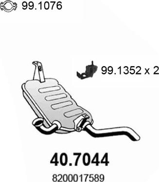 ASSO 40.7044 - Глушник вихлопних газів кінцевий autocars.com.ua