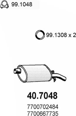 ASSO 40.7048 - Глушник вихлопних газів кінцевий autocars.com.ua