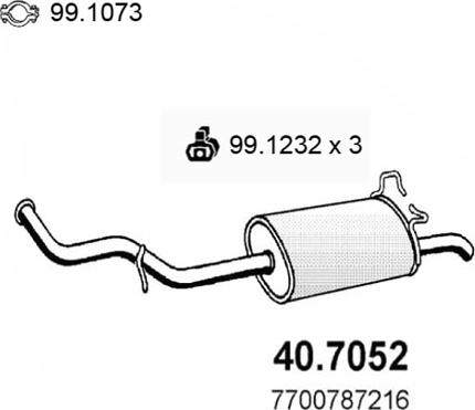 ASSO 40.7052 - Глушник вихлопних газів кінцевий autocars.com.ua