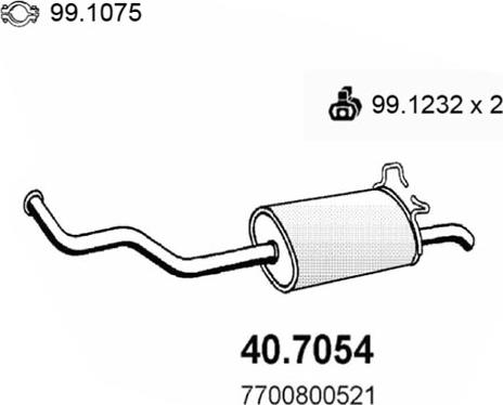 ASSO 40.7054 - Глушник вихлопних газів кінцевий autocars.com.ua
