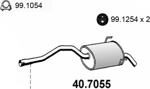 ASSO 40.7055 - Глушник вихлопних газів кінцевий autocars.com.ua